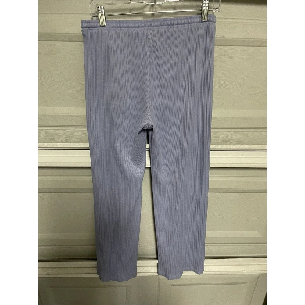 Abercrombie & Fitch Women's Lounge Pants Sm Lavender Ribbed Wide Leg Drawstring
